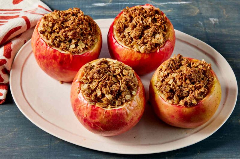 Cinnamon Poached Apples with Toasted Walnuts