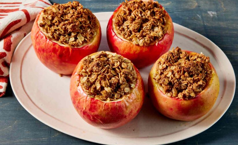 Cinnamon Poached Apples with Toasted Walnuts – Whole Living Eat Well