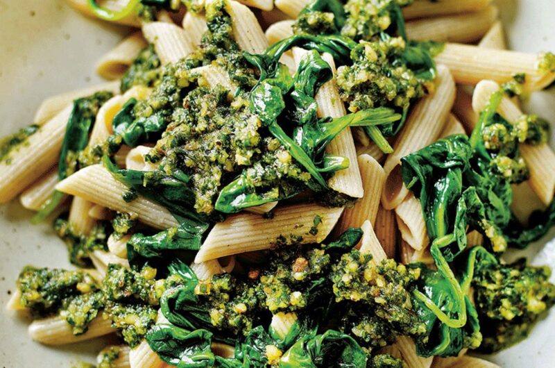 Spinach Pesto with Whole-Wheat Pasta