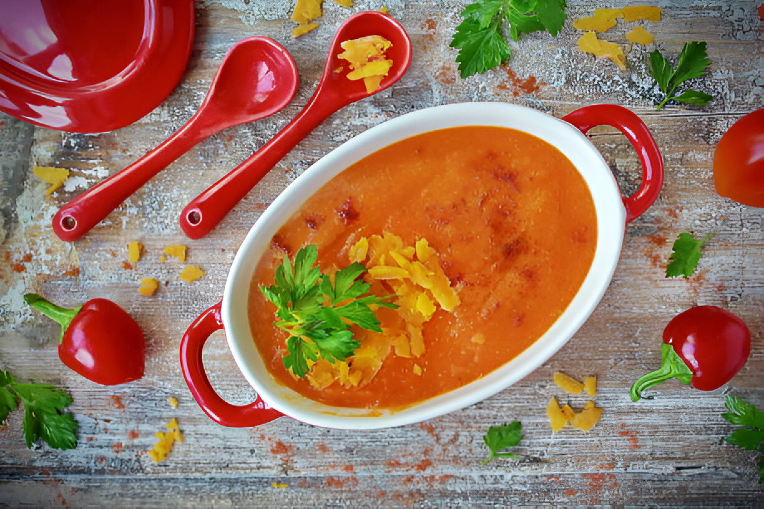 Roasted Red-Pepper Soup with Quinoa Salsa – Whole Living Eat Well