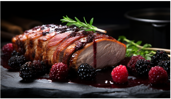 Mustard-Robed Pork with Blackberry-Mustard Sauce | Whole Living Eat Well