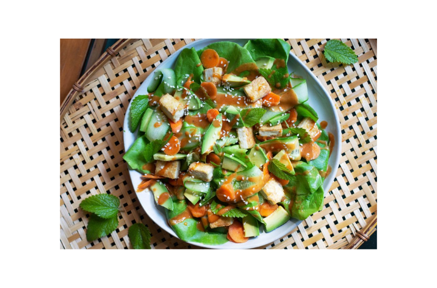 Spicy, Crisp Tofu on Mint-Avocado Salad | Whole Living Eat Well