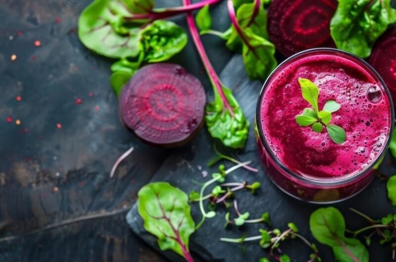 Beet, Apple, and Mint Juice