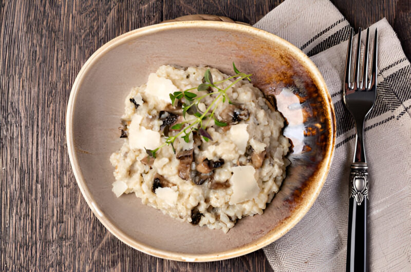 Creamy Farro Pilaf with Wild Mushrooms