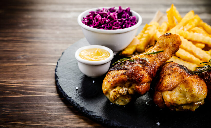 Mustard-Rubbed Pork with Blackberry-Mustard Sauce and Spiced Oven Fries | Whole Living Eat Well