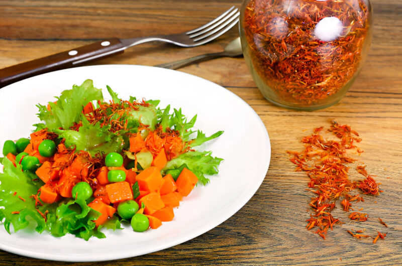 Shaved Carrot Salad with Baked Tofu