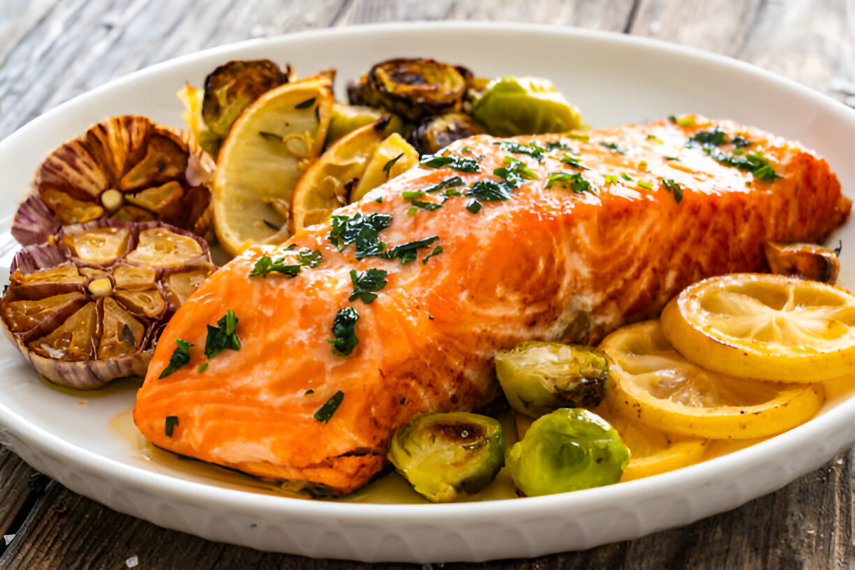 Salmon with Herbed Mustard Sauce