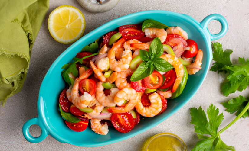 Grilled Shrimp with Peppers, Tomatoes, and Chimichurri | Whole Living Eat Well