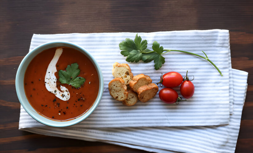 Tomato Soup with Mozzarella Croutons – Whole Living Eat Well