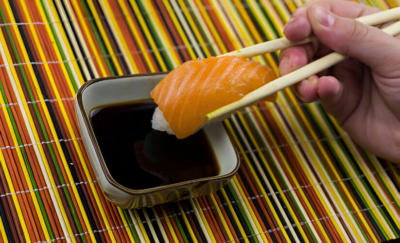 Cold Fruit Sushi with Honey Dipping Sauce