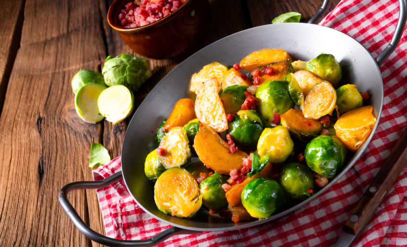 Maple-Roasted Brussels Sprouts and Rutabaga with Hazelnuts – Whole Living Eat Well