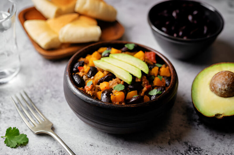 Avocado with Black Bean Salsa