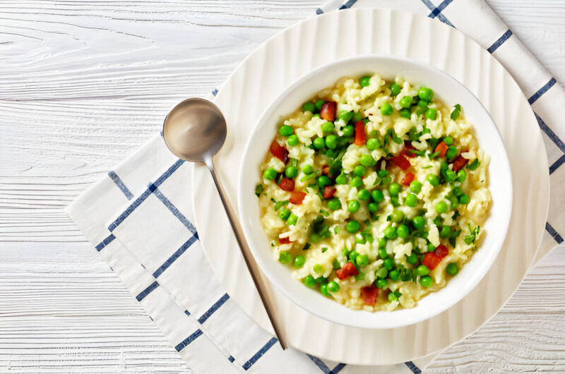 Barley Risotto with Shrimp and Peas