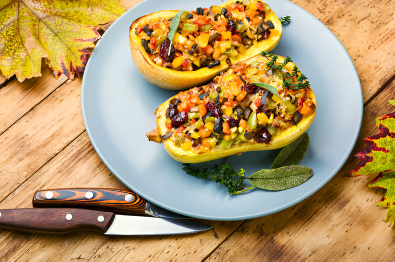 Stuffed Acorn Squash with Quinoa and Pistachios Recipe