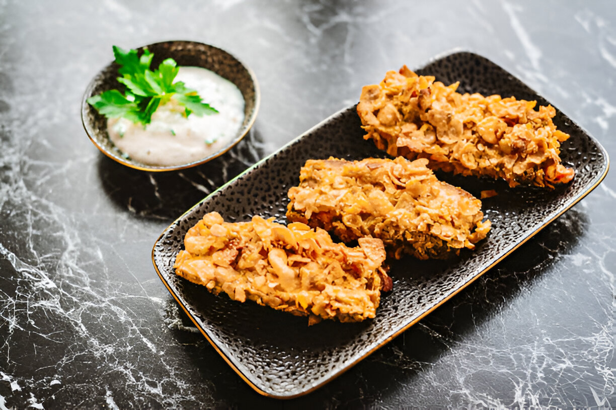 Crunchy Chicken Tenders with Herb-Buttermilk Dressing