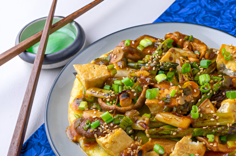 Tofu with Snap Peas and Scallions