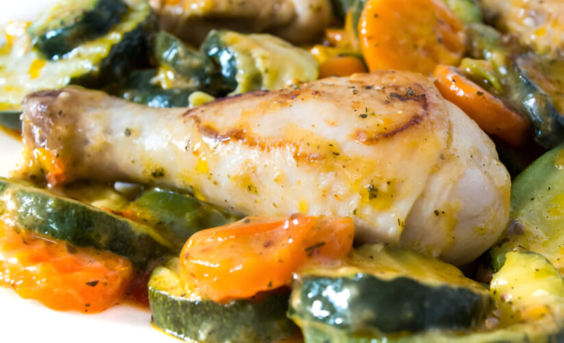 Rolled Chicken Breasts with Almond-Mint Pesto and Zucchini | Whole Living Eat Well