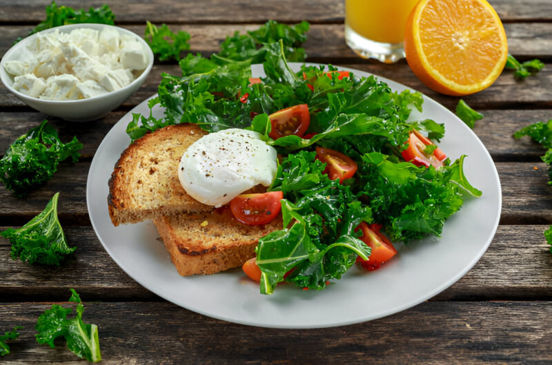 Egg, Kale, and Ricotta on Toast