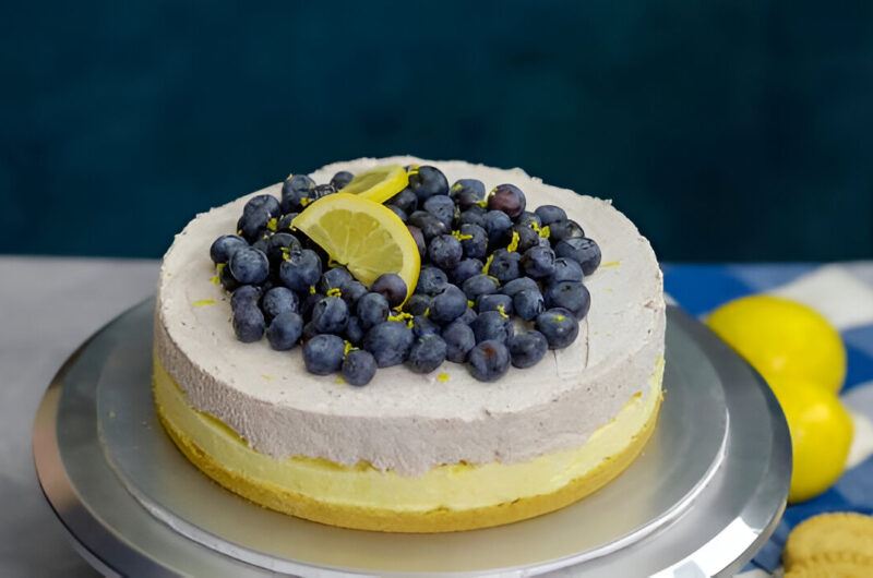 Lemon Layer Cake with Curd and Blueberries