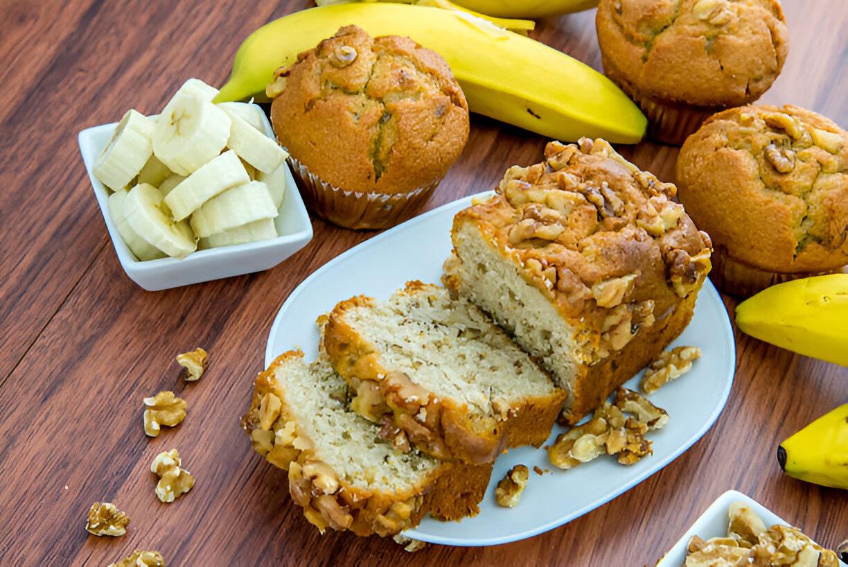 Gluten-Free Banana-Walnut Muffins