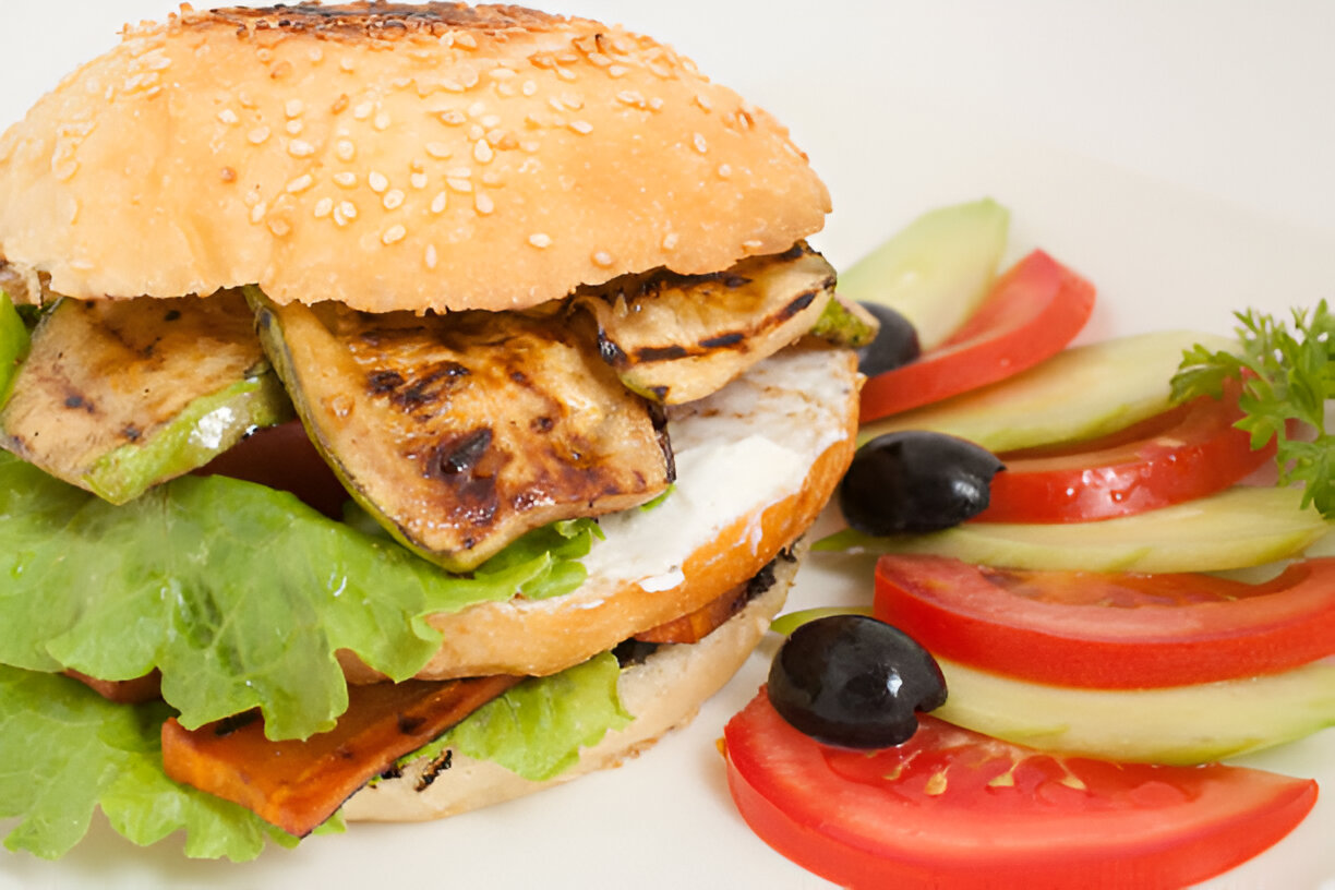 Grilled Mushroom Burger with White Bean Spread | Whole Living