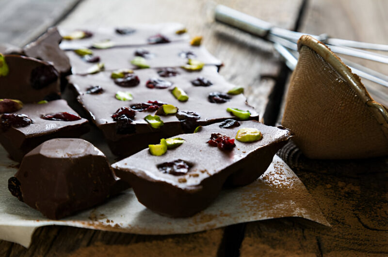 Dark Chocolate Bark with Pistachios and Sea Salt