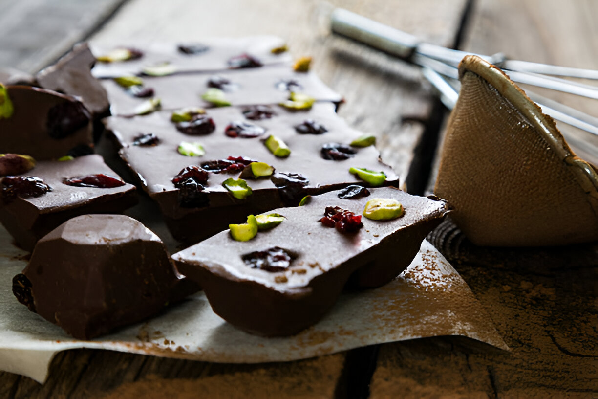 Dark Chocolate Bark with Pistachios and Sea Salt – Whole Living Eat Well