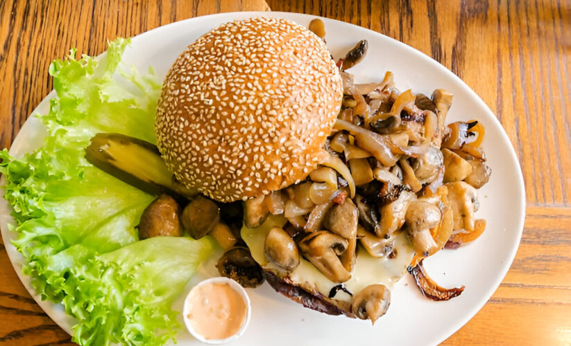 Grilled Mushroom Burger with White Bean Spread | Whole Living Eat Well