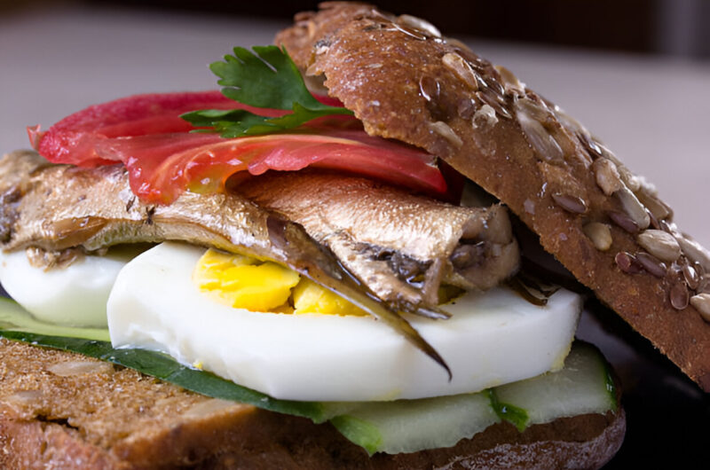 Sardine and Hard-Boiled Egg Sandwich