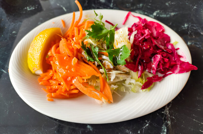 Kale Slaw with Red Cabbage and Carrots