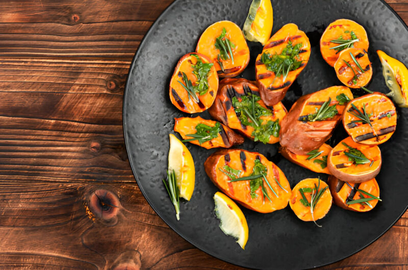 Baked Sweet Potato with Greens