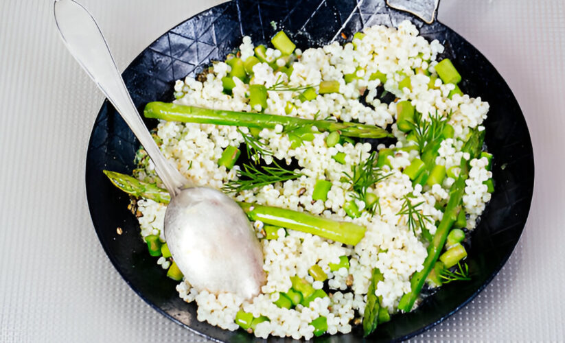 Couscous with Green and White Asparagus