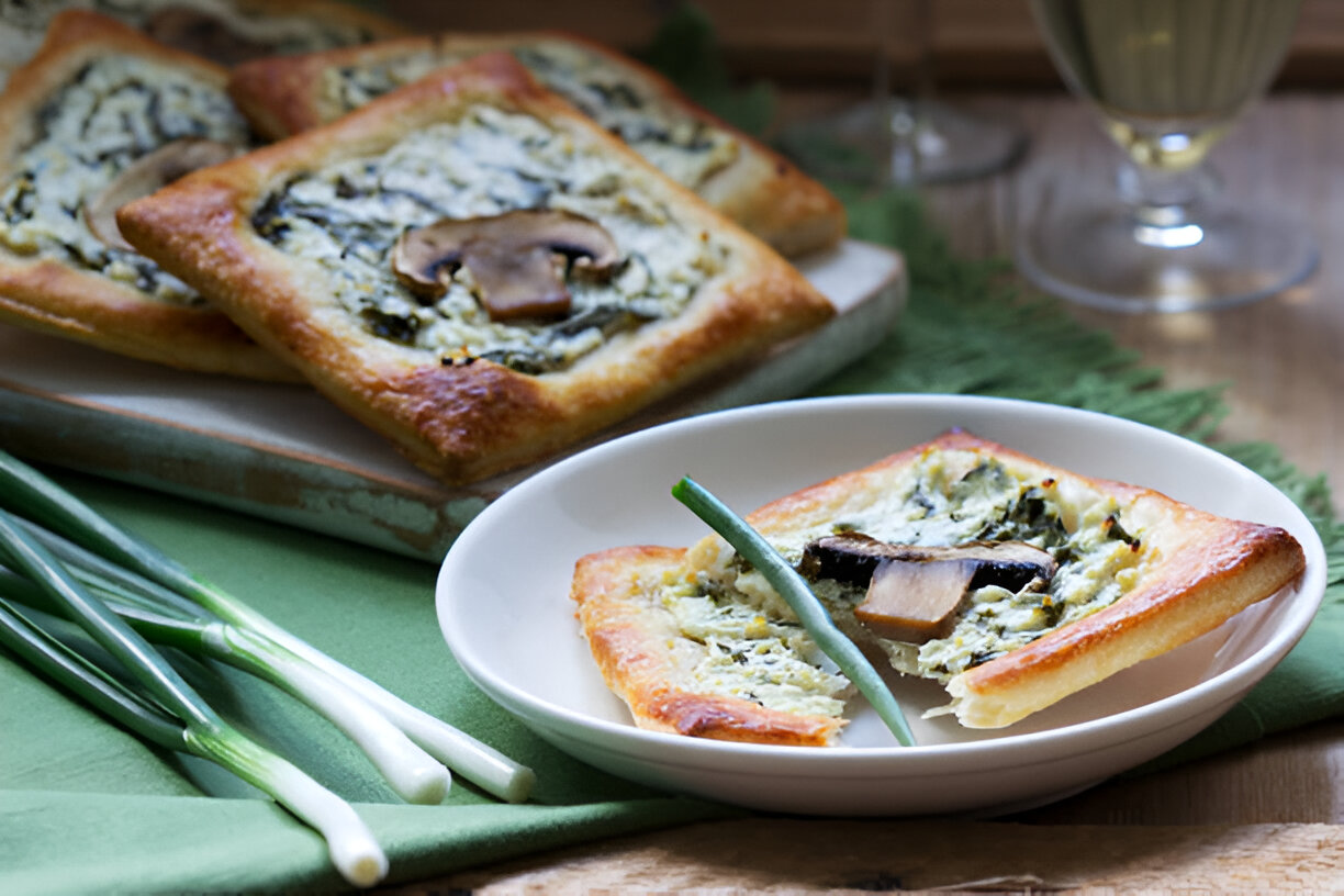 Mushroom, Spinach, and Scallion Tart – Whole Living Eat Well