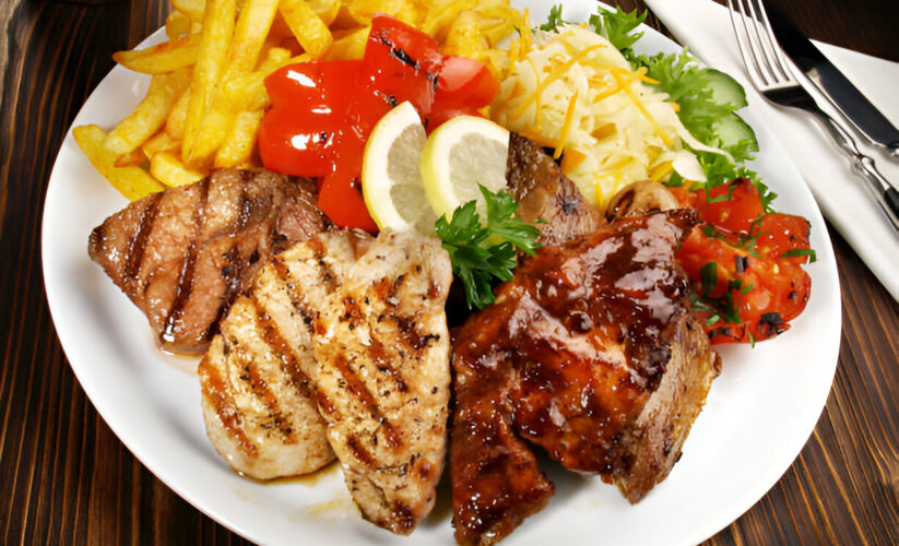 Boneless Pork Chops and Roasted Yam Fries