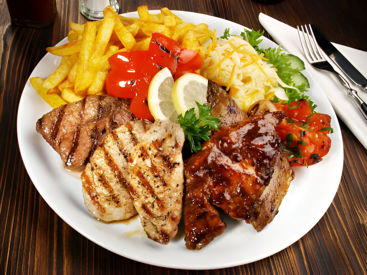 Boneless Pork Chops and Roasted Yam Fries