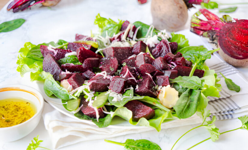 Roasted Beets with Edamame and Arugula – Whole Living Eat Well