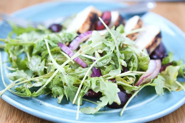 Grilled Chicken with Cherries, Shallots, and Arugula – Whole Living Eat Well