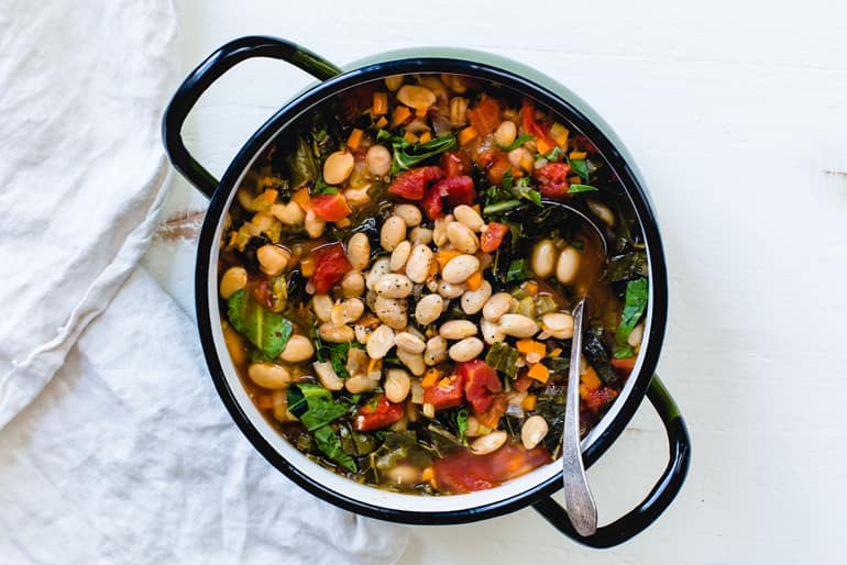 Stewed Collard Greens and White