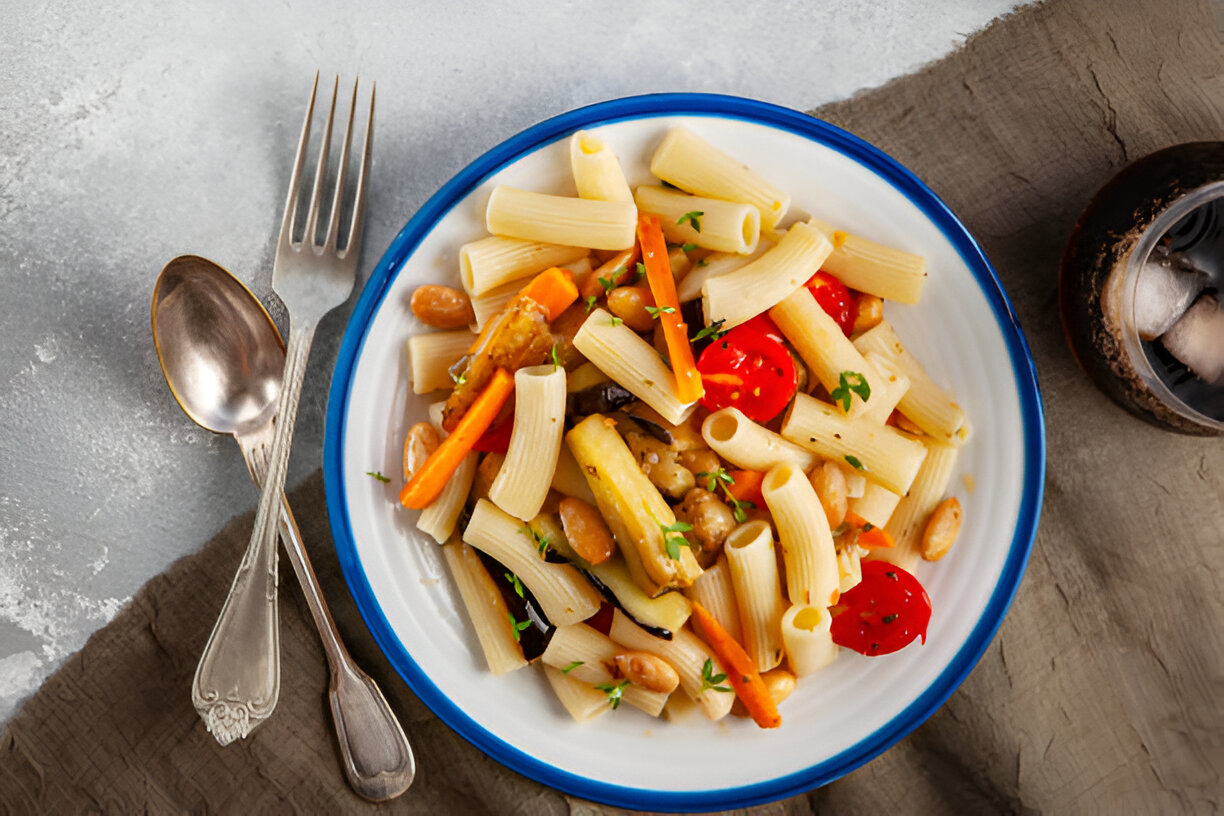 Whole-Wheat Penne with Sausage, Chard, and Artichoke Hearts