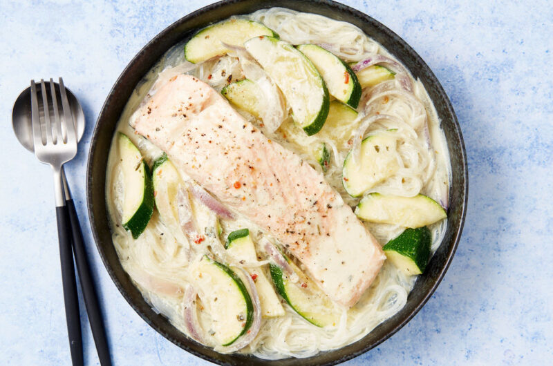 Baked Salmon with Coconut Broth