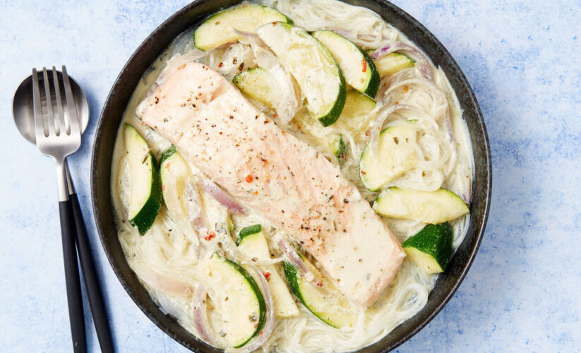 Baked Salmon with Coconut Broth | Whole Living