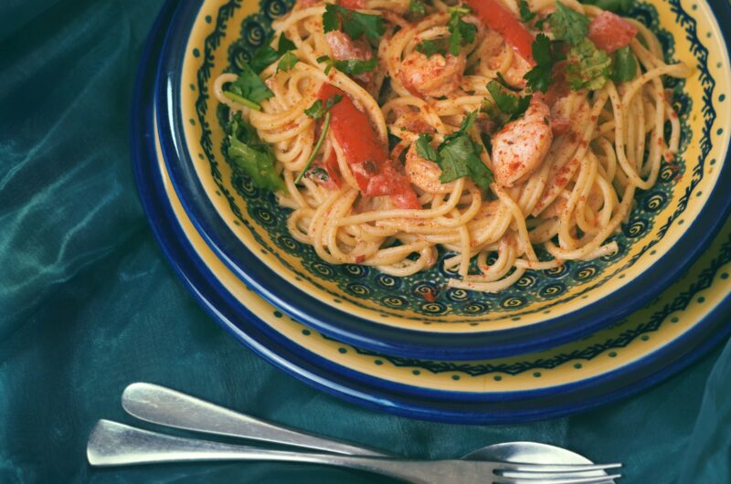 Mustard Greens, Shrimp, and Anchovy Pasta