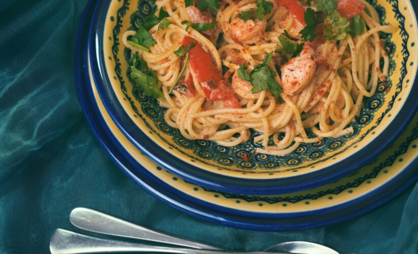 Mustard Greens, Shrimp, and Anchovy Pasta – Whole Living Eat Well