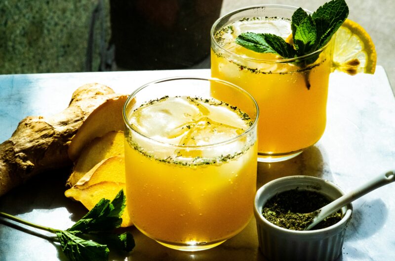 Muddled Ginger-Mint Lemonade