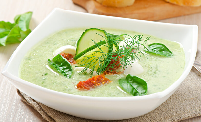 Chilled Cucumber Soup with Mint Leaves | Whole Living Eat Well