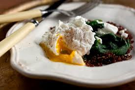 Quinoa with Poached Egg, Spinach, and Cucumber – Whole Living Eat Well