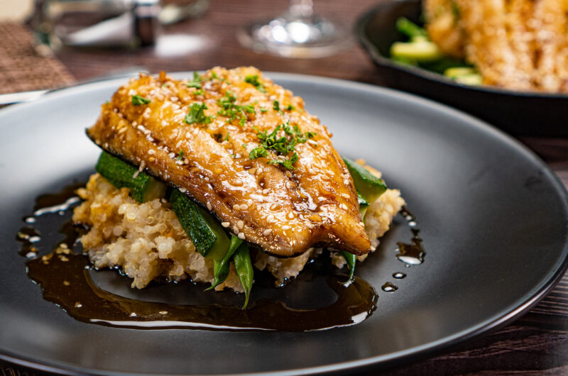 Black Cod with Quinoa and Kiwi Salsa