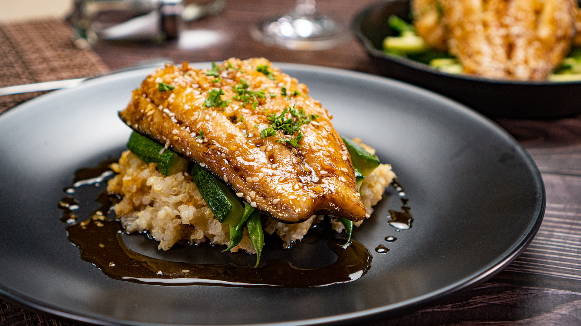 Black Cod with Quinoa and Kiwi Salsa