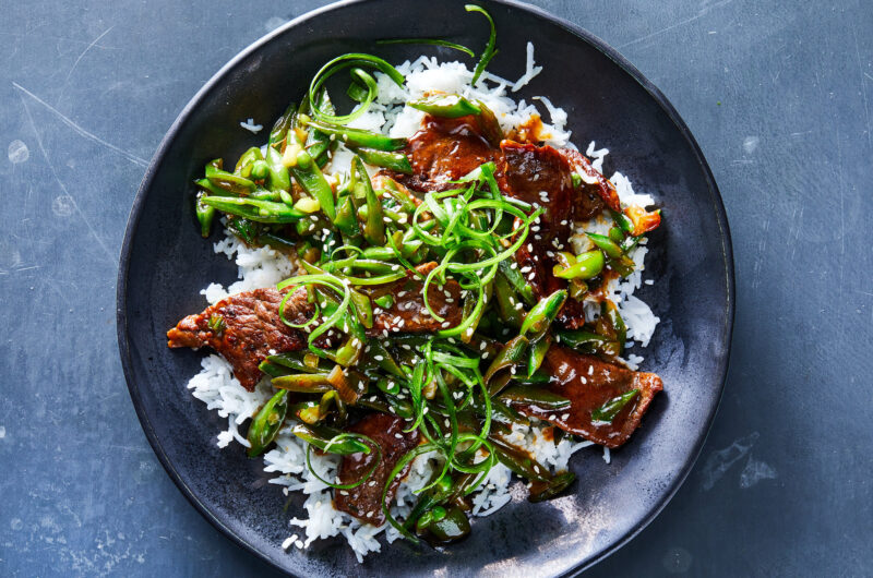 Swiss Chard, Snap Peas, and Beef Stir-Fry