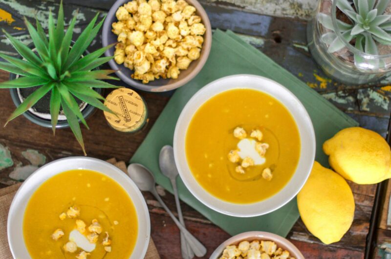 Yellow Lentil Soup with Cilantro Chutney